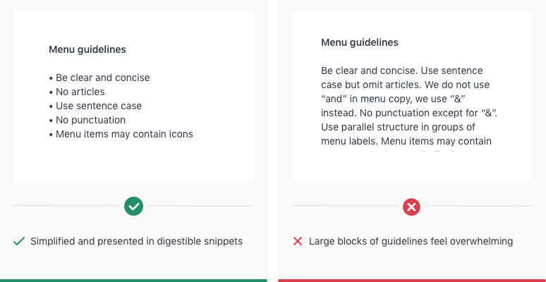 Break up large blocks of text